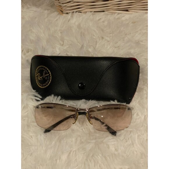 Ray-Ban RB3183 003/8Z Sunglasses Silver frame Beige Silver Gray Gradient Rare - Picture 5 of 7